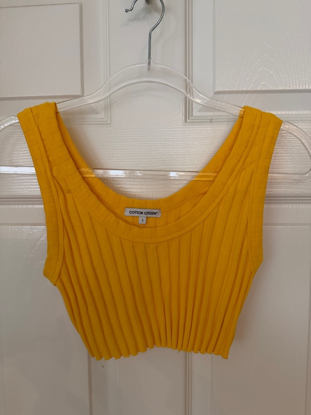 Cotton Citizen Bright Mustard Ribbed Crop Tank